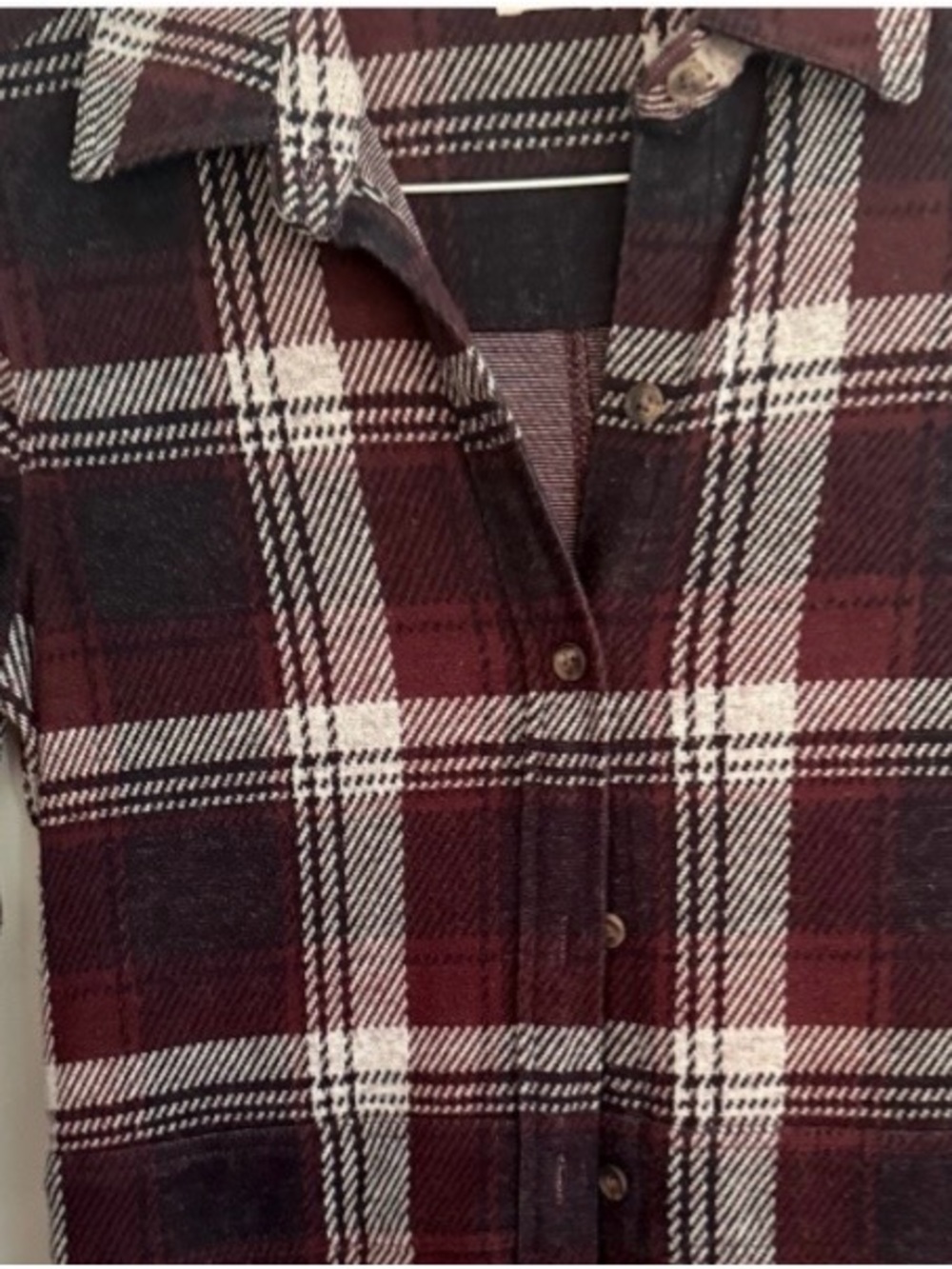 Faherty Navy and Burgundy Plaid Button-Front Maxi Dress - Picture 4 of 6